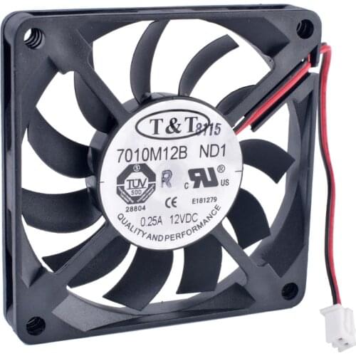 COOLING REVOLUTION 7010M12B ND1 7cm 7010 70mm fan 70x70x10mm 12V 0.25A 2.54pin 2pin ball bearing slim cooling fan