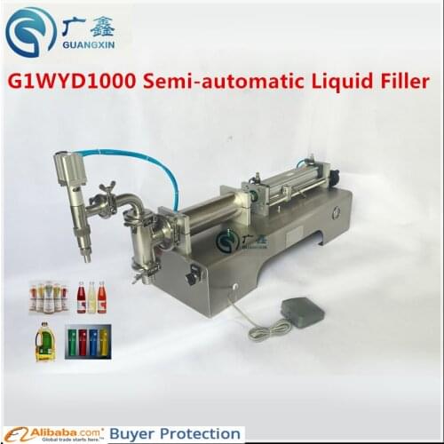 SUS304 single head pneumatic piston liquid filling machine, shampoo,cosmetic,juice, G1WYD Semi-automatic liquid filler
