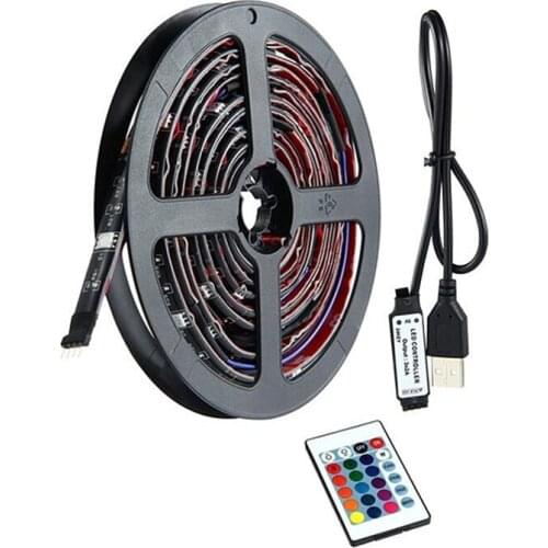 USB LED Strip Light SMD 5050 Chip For TV Desktop Background Waterproof Flexible 30 Leds/m DC5V RGB With 44 Button Remote Control