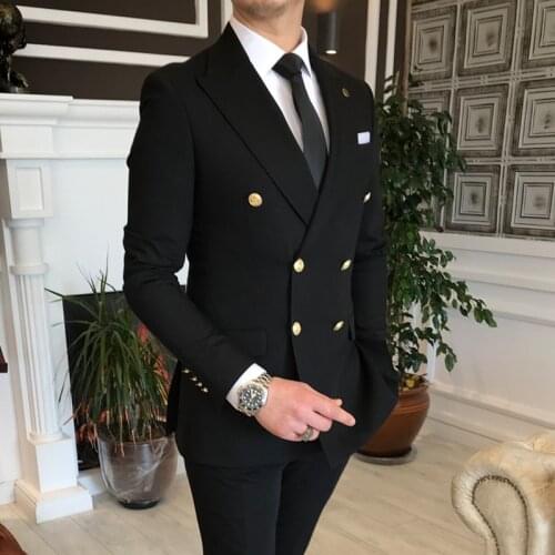 SZMANLIZI 2021 Custom Made White Costume Homme 2 Pieces Men Suit For Business Groom Double Breasted Wedding Dress Tuxedo Suits