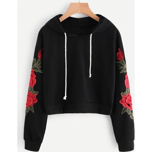 Hoodies Women Autumn Warm Tracksuits Applique Sweatshirt Long Sleeve Blouse Hooded Pullover Tops Shirt Streetwear свитшот