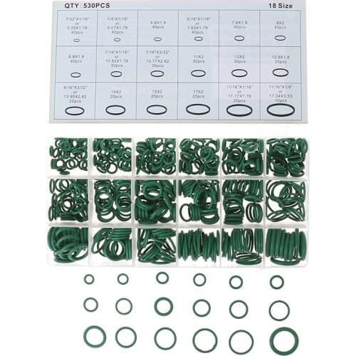 Universal 530 Pcs Car R134a O-ring Automotive Repair Air Conditioning Sealing Rubber Repair Joint Box