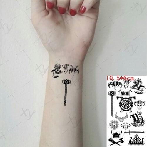 Waterproof Temporary Tattoo Sticker Pirate Ship Ax Flash Tatoo Tai Chi Fish Arm Wrist Fake Tatto for Body Art Women Men Kids