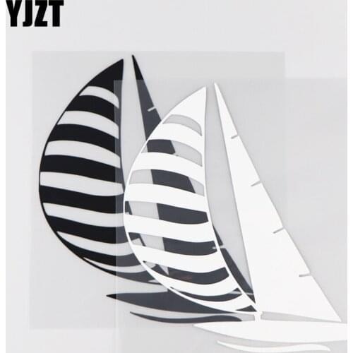 YJZT 16.1CM*17.6CM Sailboat Car Stickers Vinyl Decal Decorate Pattern 1A-0027