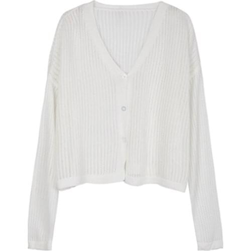 New Summer Womens Sun Protection Clothing Knitted Cardigans Femme Mujer Casual Long Sleeve Lady Outerwear Tops Loose