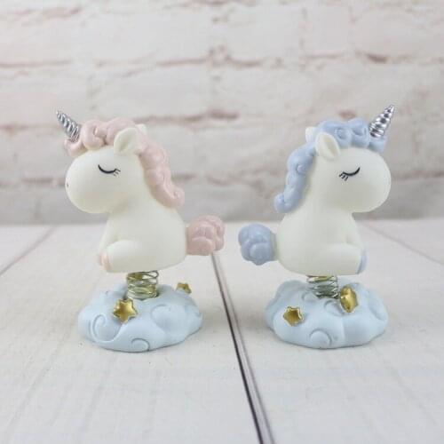 1PC Cartoon Enamel Unicorn Vehicle Ornaments Baking Cake Ornaments for Childrens Gifts MO 010