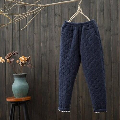 2021 Casual Winter Women Pants Pockets Basic Slim Warm High Waist Pencil Pants Female Cotton Pants Thick Trousers Women L22