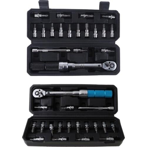 50LB 18pcs/set Bicycle Repair Tools Adjustable Ratchet Torque Wrench 2-15nm 2-20nm