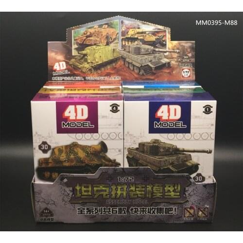 6pcs/set New 4D Block Assemble Tank 1:72 Tiger Leopard Grizzly Assault World War II Tank Model DIY Puzzle Toy Collection Gift
