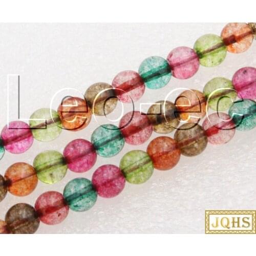 AAA 6mm Multi-color round Tourmaline Stone Loose Beads for Jewelry Making Strand 15" V1459
