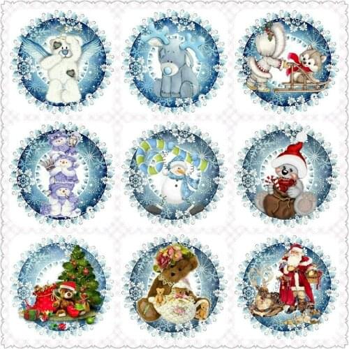 ARTBACK 5d diy diamond painting bear, full square, round, cartoon diamond mosaic, diamond embroidery kids, winter snow, stickers