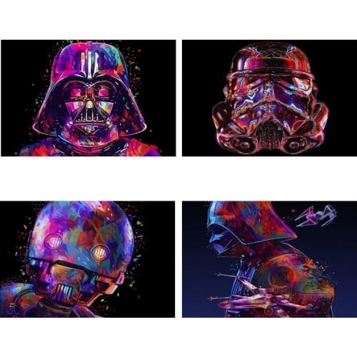 Diamond Painting Star Wars Movie Mace Windu Darth Vader Luke Skywalker Character Poster Art Wall Home Decor Kids Room Gift