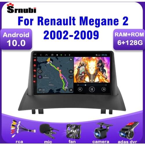 Android 10 2 Din Car Radio For Renault Megane 2 2002 - 2009 car audio Multimedia Video Player Navigation GPS RDS Stereo speakers