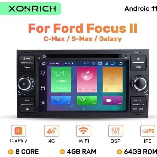 IPS DSP 8 Core2 din Android 10Car Radio Multimedia For Ford Focus 2 3 mk2 Mondeo 4 Kuga Fiesta Transit Connect S-MAXC-MAX 4G 64G