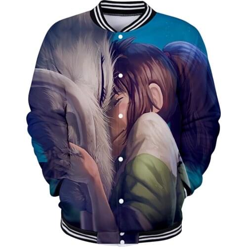 Spirited Away Hot Printed 3D Baseball jacket Men women Autumn winter Casual Long sleeve harajuku 3D Baseball uniform jacket