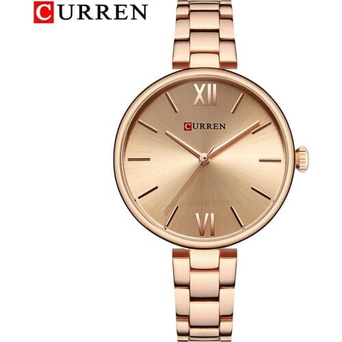 CURREN Fashion Black Luxury Watches Women Reloj Mujer High Quality Quartz Simple Casual Ladies Watch Gift Stainless Steel Clock