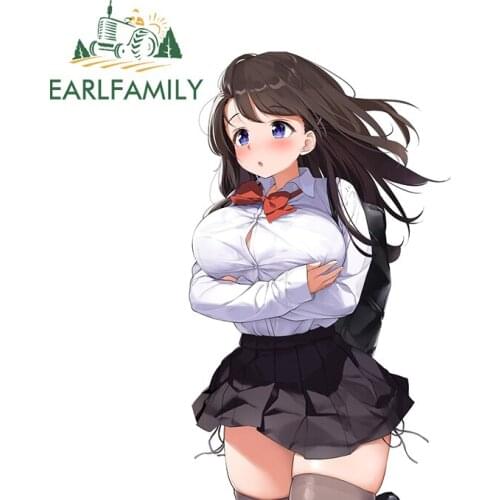 EARLFAMILY 13cm x 7.6cm for Sexy Girls Anime Car Accessoires Stickers Waterproof Decal Graffiti Surfboard Motorcycle Decoration
