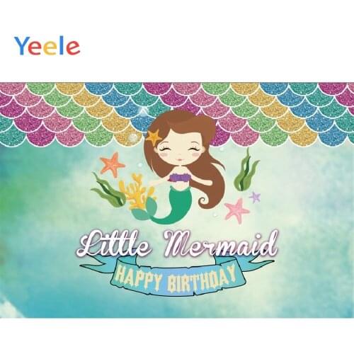 Yeele Underwater Mermaid Party Baby Birthday Child Photography Backgrounds Customized Photographic Backdrops For Photo Studio