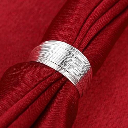 Hot 925 Sterling Silver Multi-line Rings For Women adjustable Fashion Wedding Engagement Party Christmas Gifts Charm Jewelry