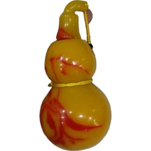 China hand carved yellow jade Gobi Natural Jade Geomantic Jade gourd