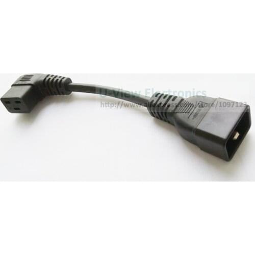 NCHTEK IEC 320 C20 Male to Right Angled C19 Female Short Adapter Cable,C19 Right Angled to C20 Cable 25CM/Free Shipping/1PCS