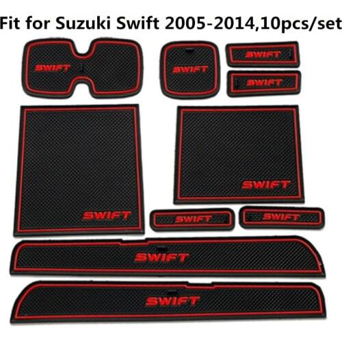 Car Door Mat Fit For Suzuki Swift 2005 To 2014 Anti Slip Car Door Slot Rubber Latex Groove Mats Interior Cup Cushion Car-Styling