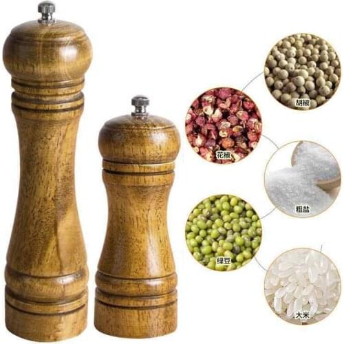 Kitchen Tools Cooking Salt and Pepper Mills Solid Wood Pepper Mill with Strong Adjustable Ceramic Grinder Kitchen Household Tool