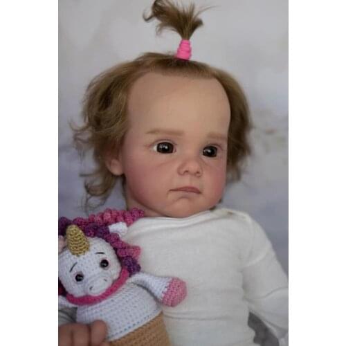 24 inch bebe reborn toddler girl doll soft silicone vinyl baby Maggie doll handmade rooted hair children gift toy dolls