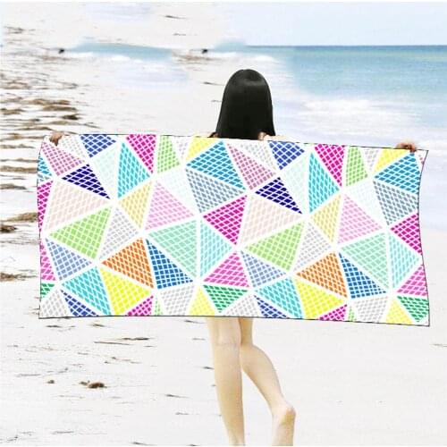 Striped Soft Absorbent Geometric Print Microfiber Quick-dry Soft Absorbent Gym Pool Beach Bath Towel Towel Beach