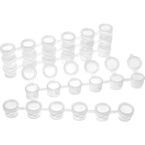 NEW-25 Strips Empty Paint Strips - 150 Pots l Mini Paint Pot Pod Strips Arts Crafts Plastic Storage Containers