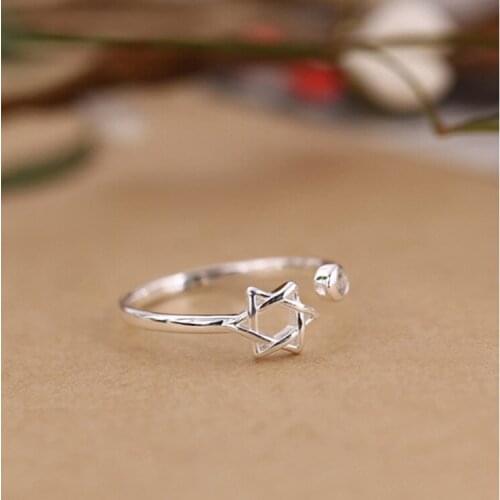 New Charming Open Star Ring for Women Vintage Boho Party Rings Gothic Punk Jewelry Gifts for Girls 2021