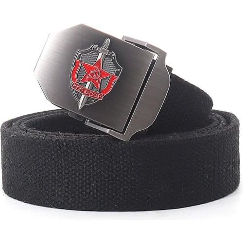 New Canvas Outdoor Tactical Army Belt 3D Soviet National Emblem Metal Buckle Unisex Jeans Belt for Men Military Belts Male Strap