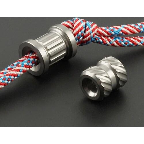Gray Titanium Alloy TC4 Knife Beads EDC Tool DIY Roman Column Paracord Bead Spray Sand Wash