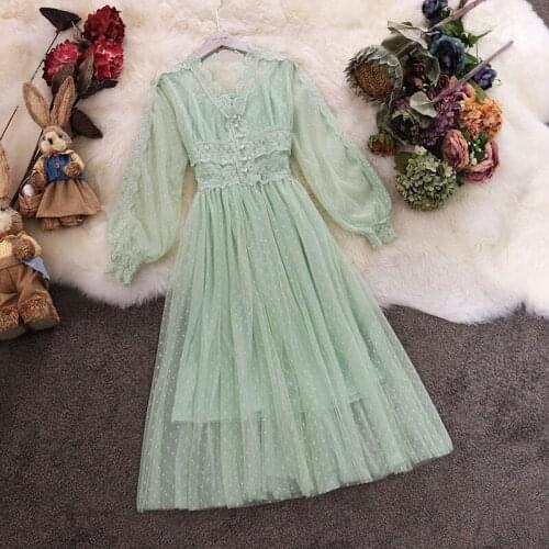 V-neck Puff Sleeve Mesh Midi children Girls Dress Plus Size Fairy Tulle Lace Teenager Dress Elegant Long Dress Vestidos 12-20Y