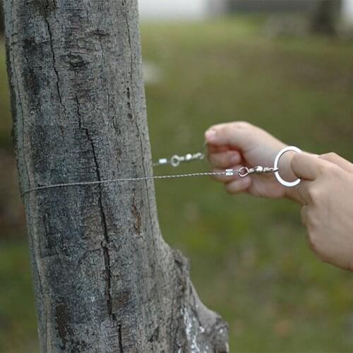 Portable Stainless Steel Wire Saw Handheld Steel Rope Chain Saw EDC Outdoor Bushcraft Camping Emergency Survival Tools Equipment