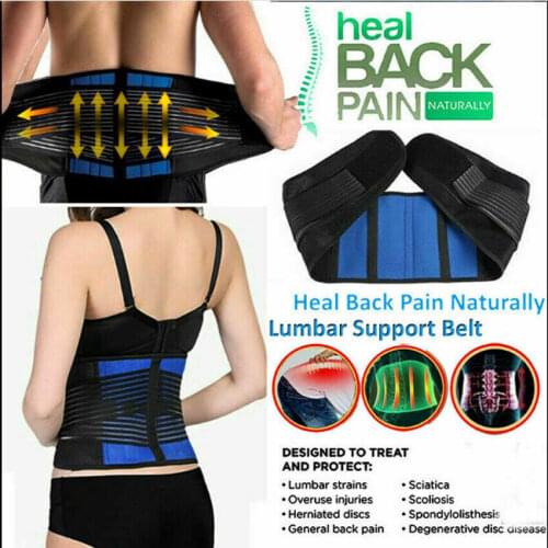 NEW Large size Adjustable Lumbar Support Lower Waist Back Belt Brace Pain Relief Comfort Neoprene Double Pull Lumbar Support
