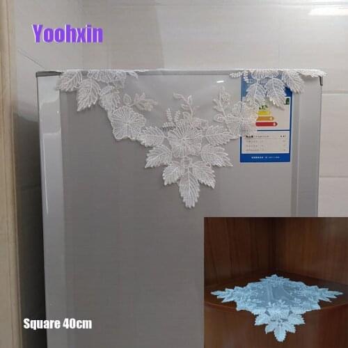 Luxury square white embroidery lace table place mat pad cloth cup coaster Christmas placemat mug doily kitchen tableware decor