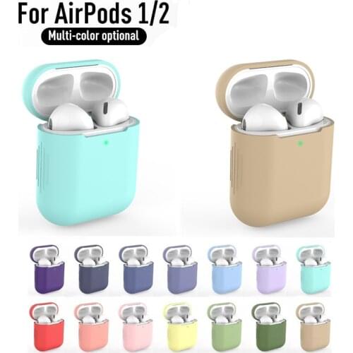 Silicone wireless iphone headphones Cases For Apple Airpods 1/2 Protective Case Blue tooth Wireless Earphone Cover For air pods