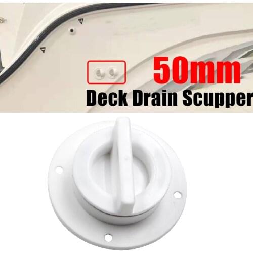 Universal White Plastic Deck Mount Drain Scupper Port Cover Plug Cap Bung Replacement 2" For Marine Ship Port Yacht Cabin Drain