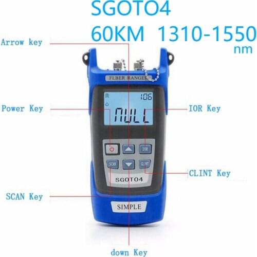 SGOT04 OTDR 60km Optical Fiber Ranger 1310/1550nm SM Mini OTDR Optical Cable Breakpoint Locator Fiber Ranger with VFL