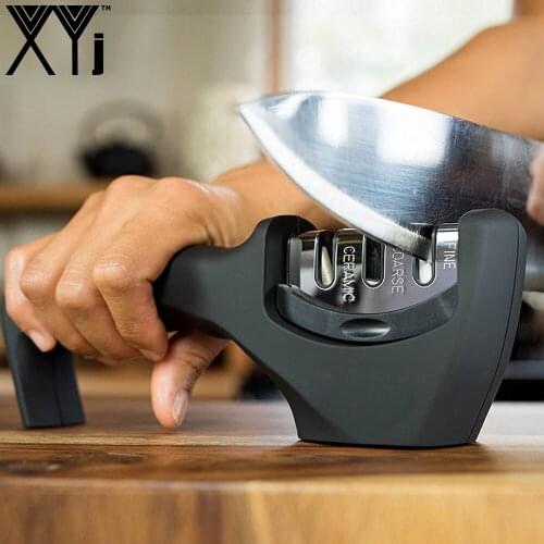 XYj 3 Stages Steel Knife Sharpener Kitchen Sharpening Stone Grinder Knives Whetstone Tungsten Diamond Ceramic Sharpener Tools