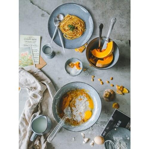 Japanese Style Ceramic Unique Design Small Sauce Dishes Ice-Cream Bowl Rice Bowl Tableware Salad Noodle Bowl Plate