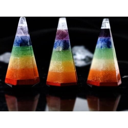 1PC Natural Reiki Chakra Crystal Stones Quartz Cone Pyramid Orgonite for Spiritual Healing Yoga Energy Meditation DIY Jewelry