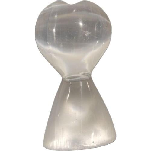 1PC Natural Crystals Quartz Selenite Spiral Heart Shape Energy Reiki Stones Home Office Aquarium Decoration Accessories Gemstone