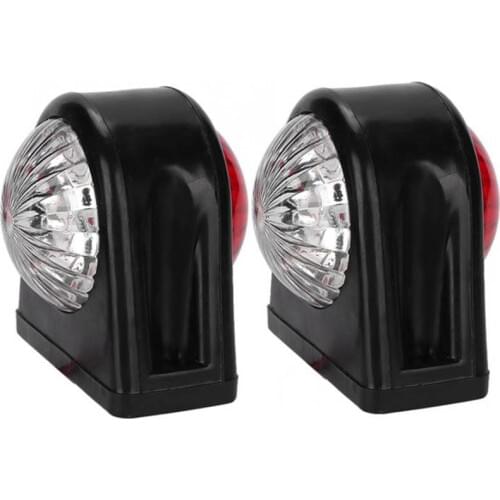 10-30V Car Truck LED Side Marker Light Rubber Plastic Double Side Indicator Lamps Red White for Trailer Lorry Van