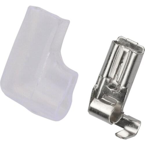 100pcs/lot 4.8 Flag-shaped plug spring with Lock + elbow sheath Plug-in cold-pressed terminal block switch wire connector 0.5-1