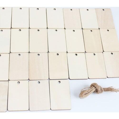 100Pcs Blank Wood Squares Pieces Unfinished Round Corner Square Wooden Cutouts For DIY Arts Craft Laser Engraving Carving