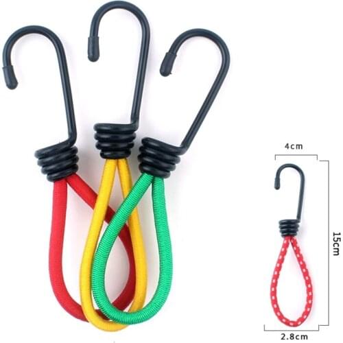 15cm Camping Tent Hooks Durable Tent Elastic Rope Buckle High elasticity Fixed Binding Strap Camping equipment(Random Color) new