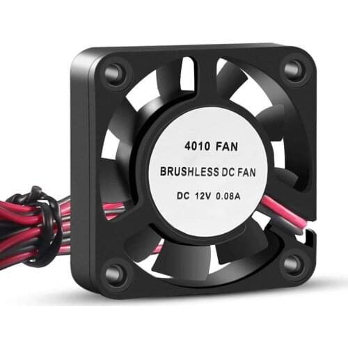 2PCS 3D Printer Cooling Fan 40mmx40mmx10mm Oil Bearing Blower Fan DC 12V Brushless Cooling Fan with 2 Pin Terminal