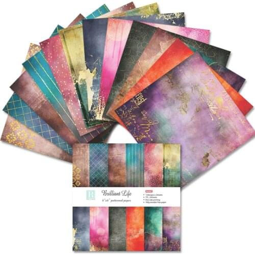 24 Sheet Laser Foil Background Pattern Paper Pack Scrapbooking Papers For Card Making Album Scrapbook Material Supply